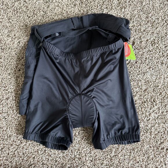 L. L. Bean Mountain Bike Cargo Shorts w/ removable Liner, Black Size M, NWT - Picture 7 of 8